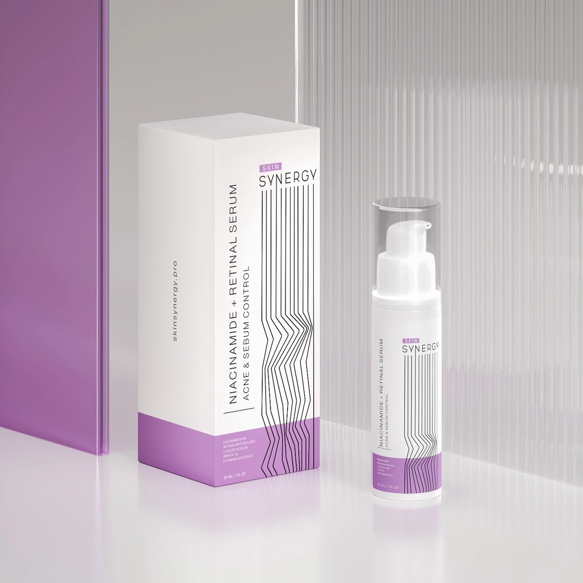 Skin Synergy Сыворотка с Ниацинамидом и Ретиналем NIACINAMIDE+RETINAL SERUM, 30 мл