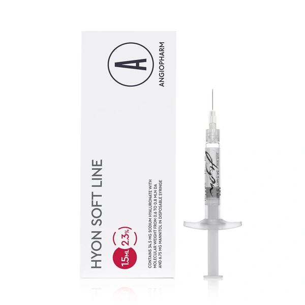 Купить Hyon Soft Line 2,3% (34,5 мг/1,5 мл), шприц ANGIOPHARM Hyon Soft Line 2,3% (34,5 мг/1,5 мл), шприц