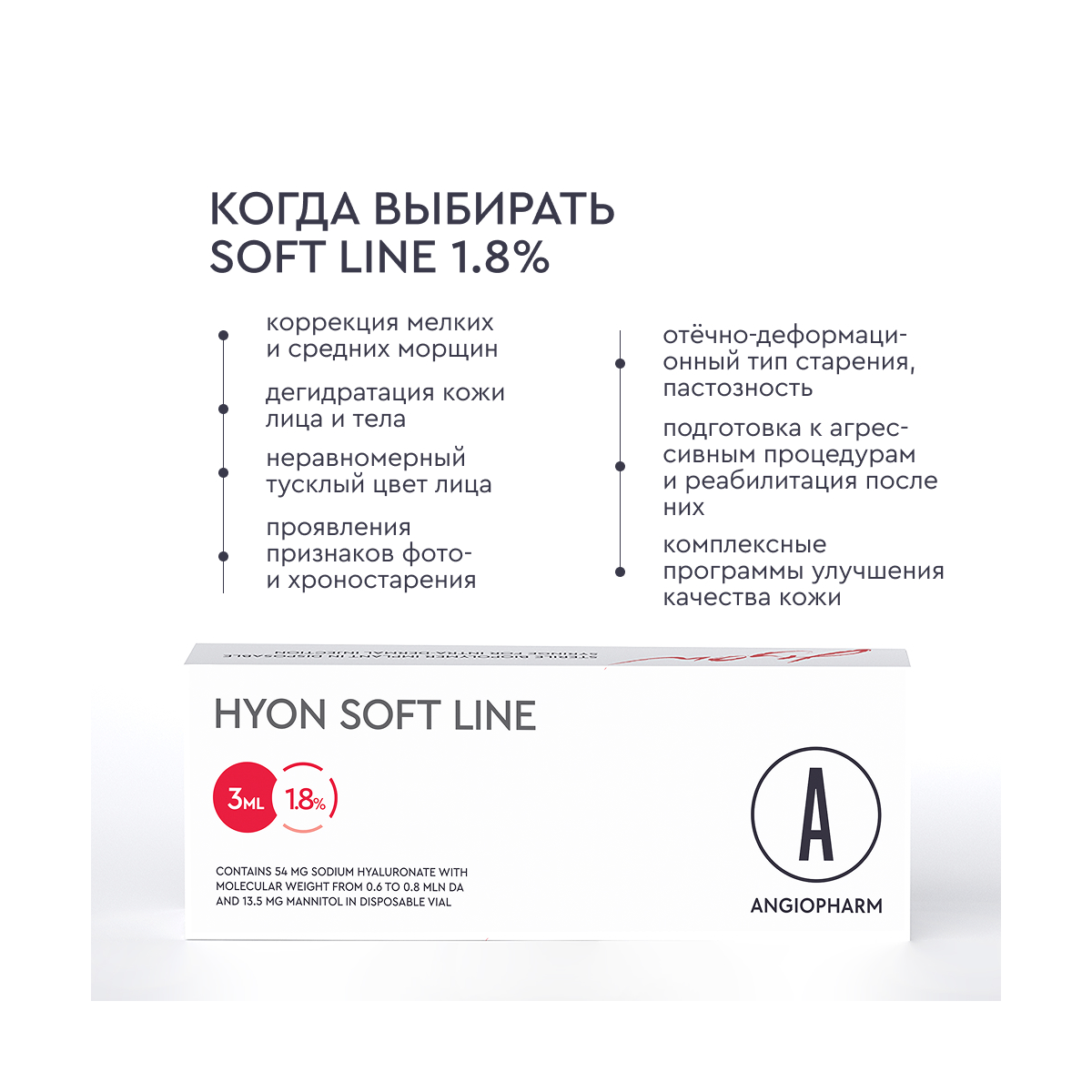ANGIOPHARM Hyon Soft Line 1.8% (54 мг / 3 мл), флакон