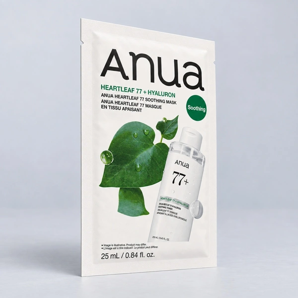 Купить Успокаивающая тканевая маска на основе хауттюйнии Anua Heartleaf 77% Soothing Mask, 25 мл ANUA Успокаивающая тканевая маска на основе хауттюйнии Anua Heartleaf 77% Soothing Mask, 25 мл