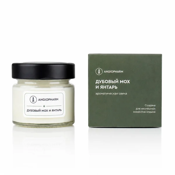 ANGIOPHARM Свеча ароматическая, дубовый мох и янтарь
