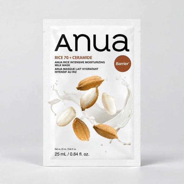 ANUA Тканевая маска для сияния кожи с рисом Anua RICE 70 Intensive Moisturizing Milk Mask, 25 мл