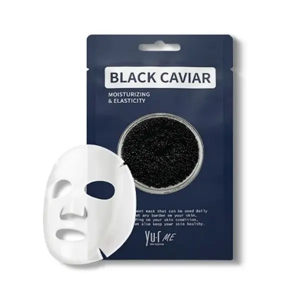 YU-R ME Тканевая маска для лица с экстрактом черной икры Yu.R Me Black Caviar Sheet Mask, 25 г