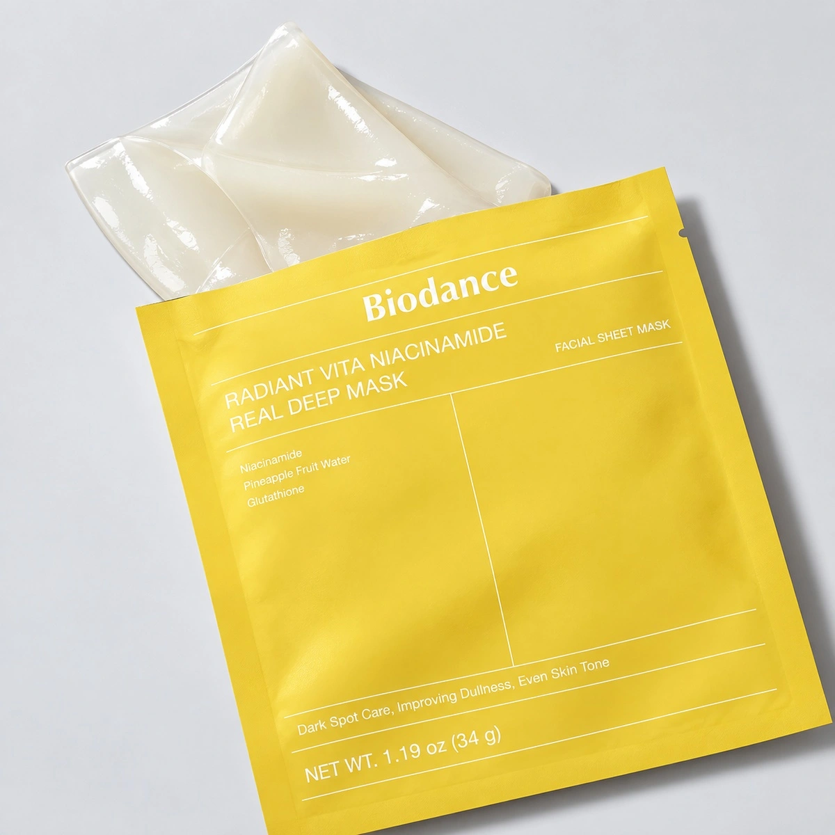 Купить Ночная гидрогелевая маска с ниацинамидом для сияния Biodance Vita Niacinamide Real Deep Mask, 35 гр BIODANCE Ночная гидрогелевая маска с ниацинамидом для сияния Biodance Vita Niacinamide Real Deep Mask, 35 гр