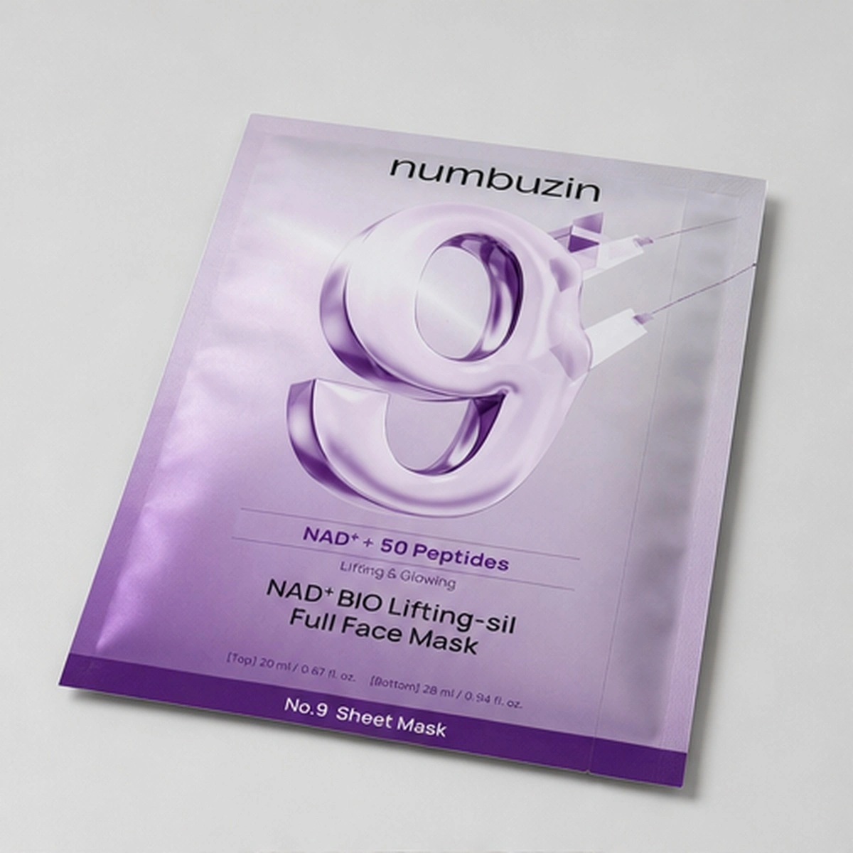 Купить Тканевая 3D-маска для подтяжки лица Numbuzin No.9 NAD Bio Lifting-sil Full Face Pack Sheet, 48 мл NUMBUZIN Тканевая 3D-маска для подтяжки лица Numbuzin No.9 NAD Bio Lifting-sil Full Face Pack Sheet, 48 мл