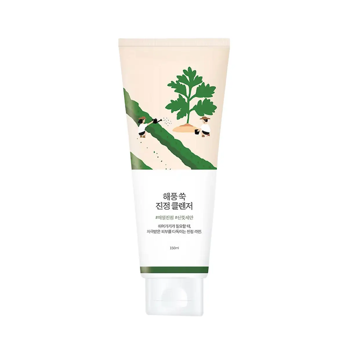 ROUND LAB Успокаивающая пенка для умывания с полынью Round Lab Mugwort Calming Cleanser, 150 мл