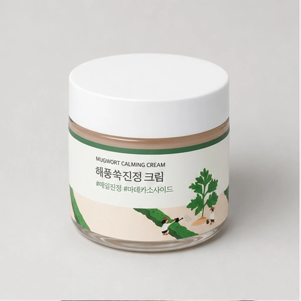 Купить Лёгкий успокаивающий крем с полынью Round Lab Mugwort Calming Cream, 80 мл ROUND LAB Лёгкий успокаивающий крем с полынью Round Lab Mugwort Calming Cream, 80 мл
